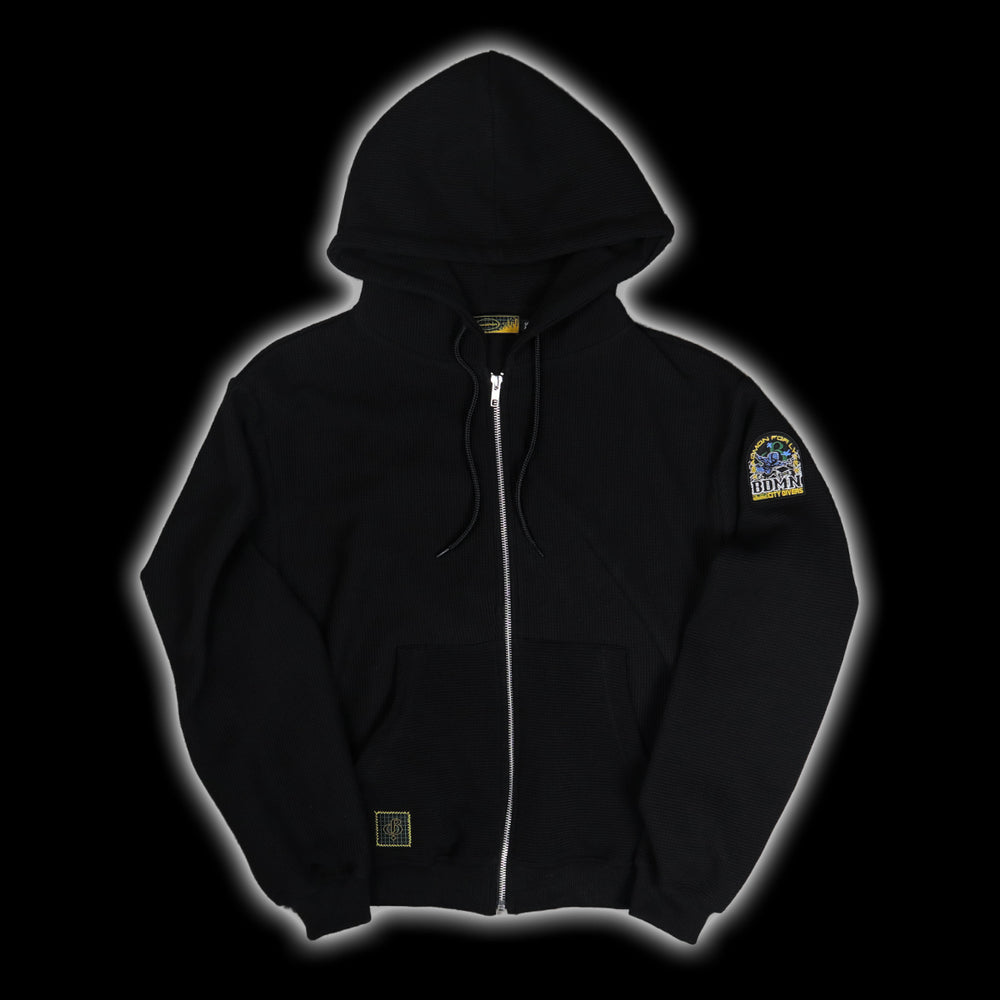 CITYDIVERS WAFFLE KNIT ZIP HOODIE